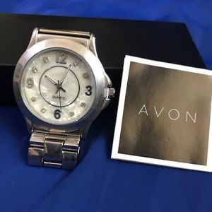 Avon Classic Bracelet Watch w Rhinestone Accents